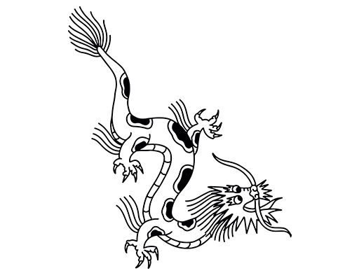 卡通动物图案卡通龙图腾龙线条图案手绘龙中国图腾印花素材