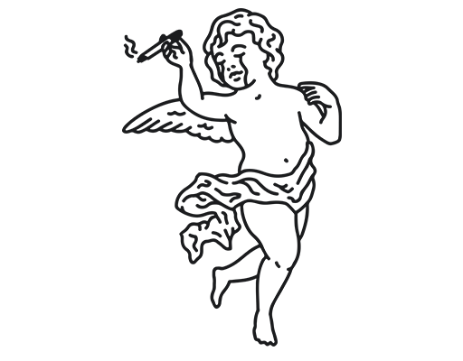 卡通天使图案手绘哭泣男孩简笔卡通人物抽烟男孩