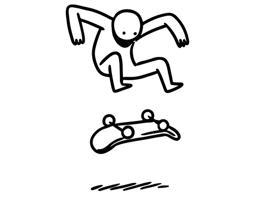 滑板卡通人物滑板小人图案男装印花素材卡通人物