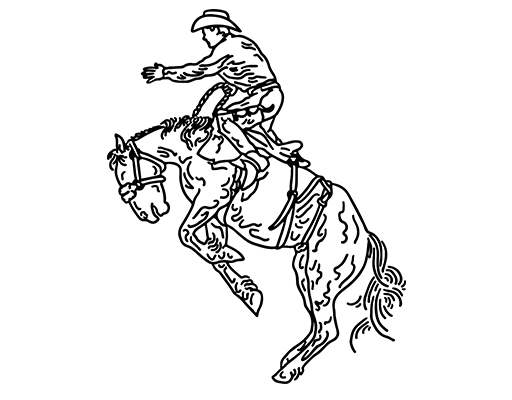 卡通骑马人物图案手绘卡通动物男装印花素材卡通动物人物