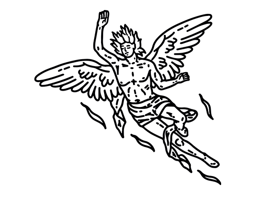 卡通天使图案手绘卡通男孩男装印花素材丘比特男孩