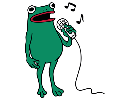 卡通青蛙图案手绘青蛙唱歌的青蛙图案男装印花素材