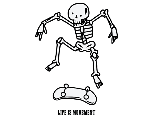 滑板卡通骷髅头图案手绘卡通图案男装印花素材