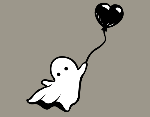 手绘卡通图案卡通幽灵爱心图案男装印花素材