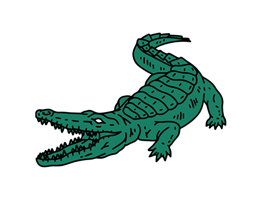 卡通鳄鱼图案手绘容易男装印花素材卡通动物图案