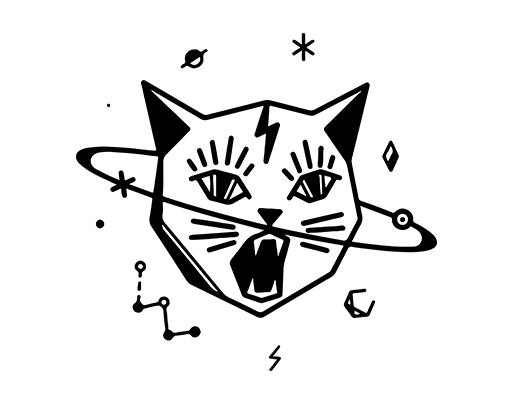 卡通猫咪头像星球猫头像男装印花素材手绘猫头卡通动物头像