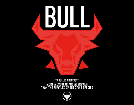 卡通红色牛头像男装印花素材卡通牛头牛头剪影