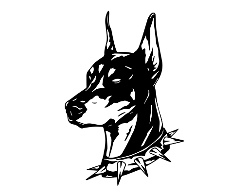 卡通小狗头像手绘狗头剪影图案男装印花素材猎犬头像