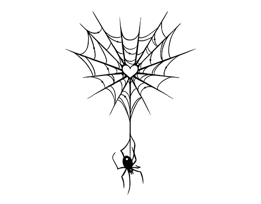 卡通蜘蛛图案手绘爱心蜘蛛印花素材男装印花素材蜘蛛网图案