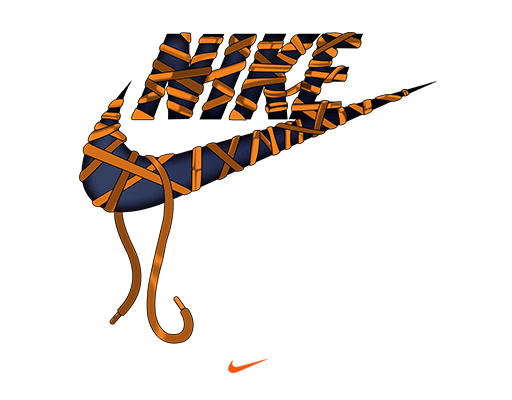 卡通英文字母图案耐克鞋带图案NIKE英文字母勾图案