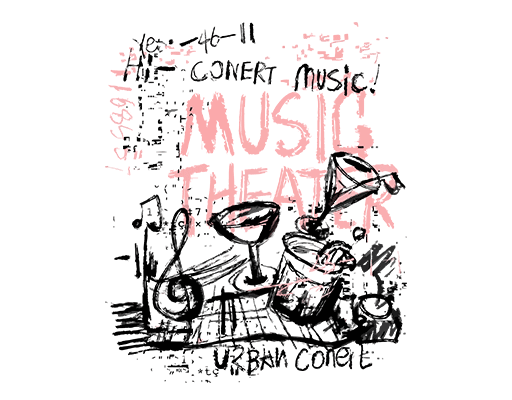 涂鸦英文字母图案卡通酒杯图案手写英文字母图案男装印花素材