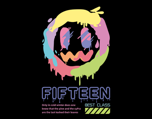 涂鸦表情图案可爱卡通表情班服印花素材男装印花素材