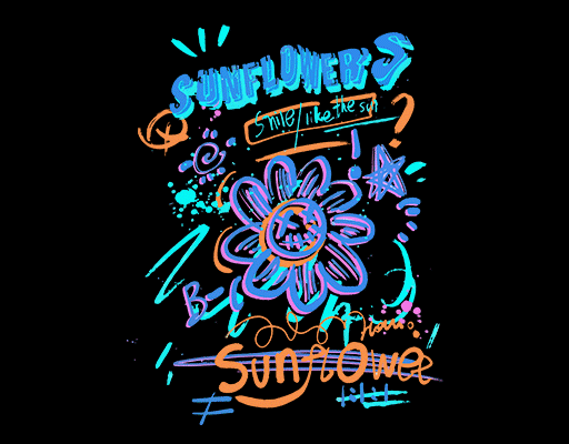 卡通花朵图案涂鸦花朵卡通英文字母图案涂鸦线条图案