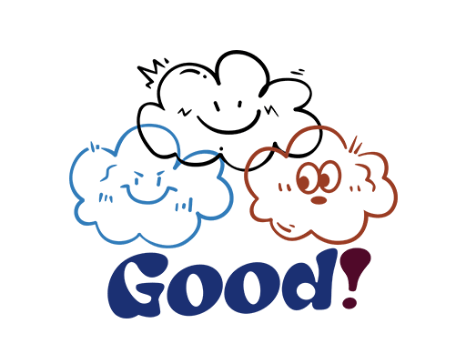 卡通英文字母图案手绘云朵图案good英文字母图案女装印花素材