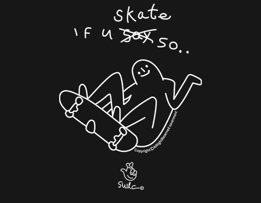 卡通滑板人物简笔卡通英文字母图案卡通人物线条