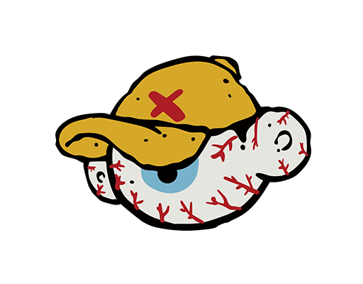 卡通眼睛图案手绘眼睛戴帽子卡通图案男装印花素材