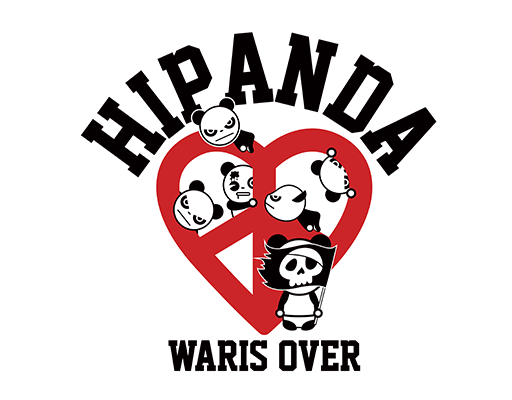 卡通爱心图案变形英文字母图案卡通熊猫图案手绘熊猫男装印花素材