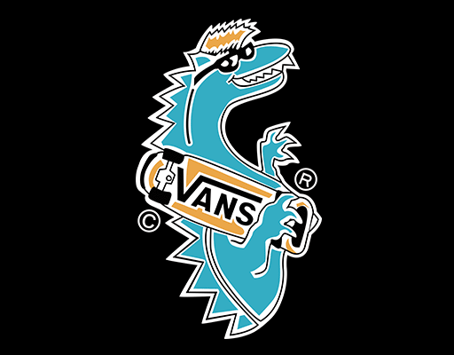 卡通恐龙图案VANS万斯卡通动物图案男装印花素材