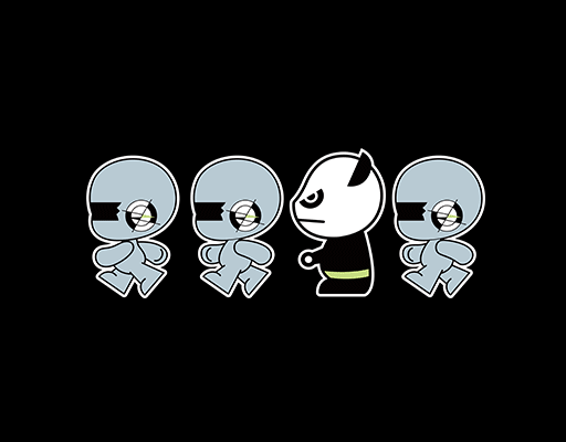 卡通熊猫图案手绘熊猫男装印花素材