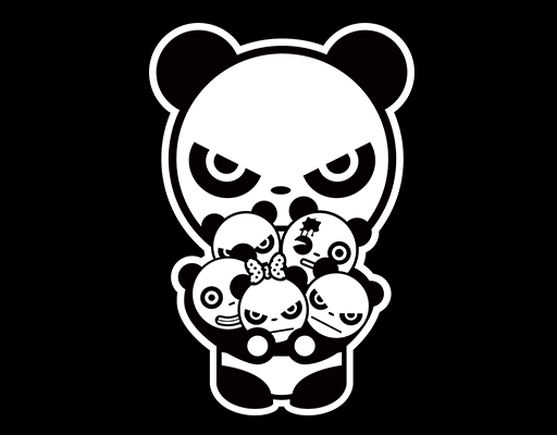 卡通熊猫图案手绘熊猫印花素材男装印花素材