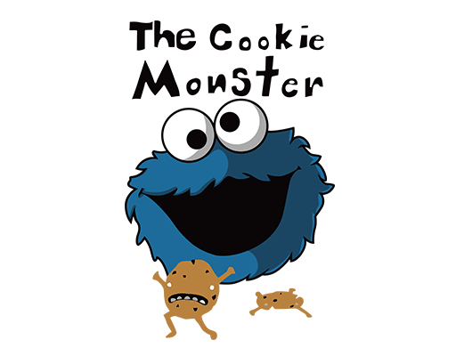 芝麻街卡通图案男装印花素材卡通英文字母图案卡通饼干