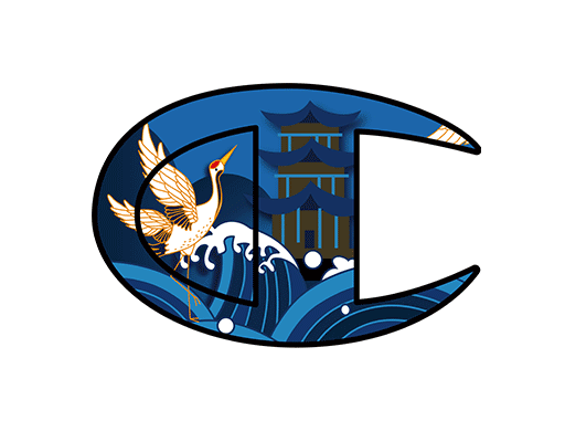 卡通鹤图案手绘鹤冠军logo图案男装印花素材品牌标志图案