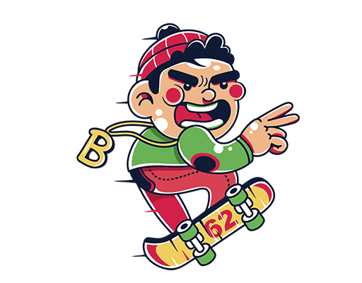 卡通滑板人物滑板男孩男装印花素材卡通男孩图案