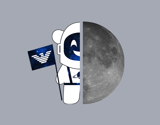 卡通宇航员图案手绘宇航员月球图案男装印花素材