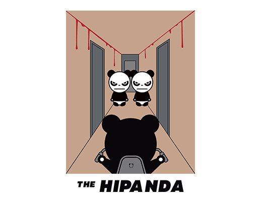 卡通熊猫图案手绘熊猫卡通动物图案男装印花素材