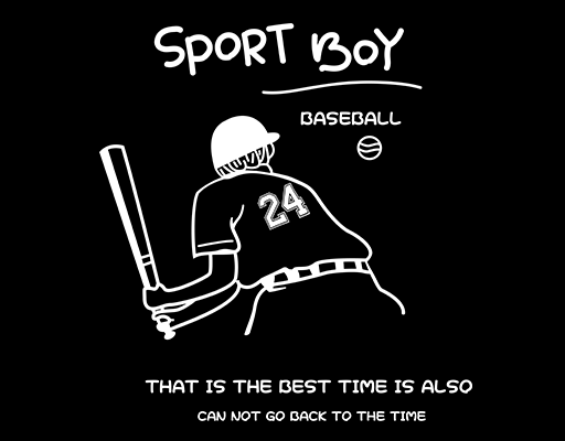 卡通男孩图案手绘男孩打棒球的男孩手写英文字母图案男孩背影