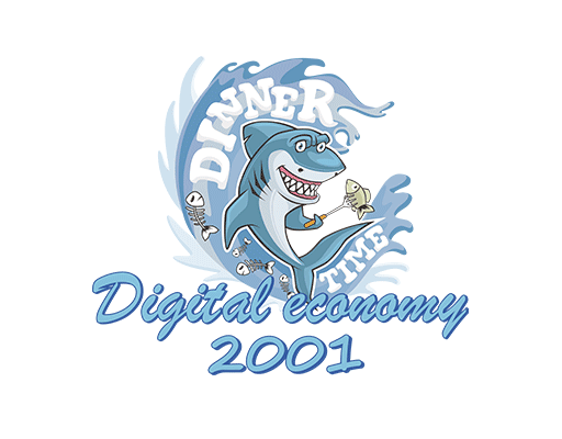 卡通动物图案手绘鲨鱼图案海浪图案男装印花素材