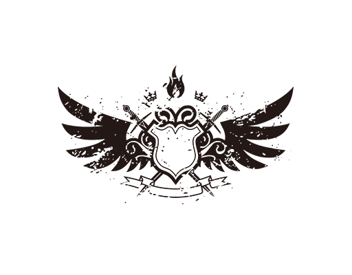 涂鸦徽章图案男装印花素材翅膀图案