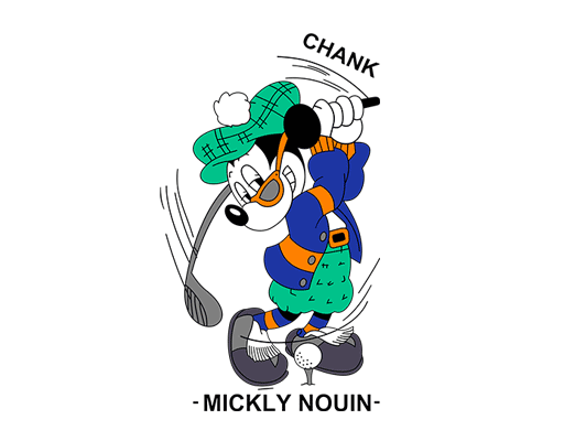 卡通米老鼠图案手绘卡通米奇图案mickey图案打高尔夫的米奇
