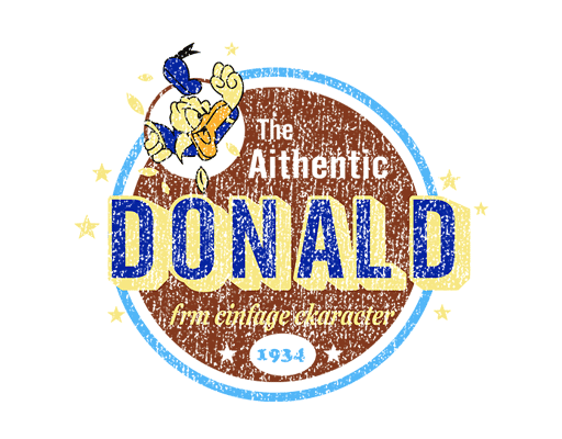 卡通英文字母图案立体英文字母唐老鸭图案圆形图案男装印花素材