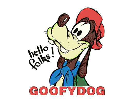 卡通动物图案高飞狗图案戴帽子卡通图案男装印花素材