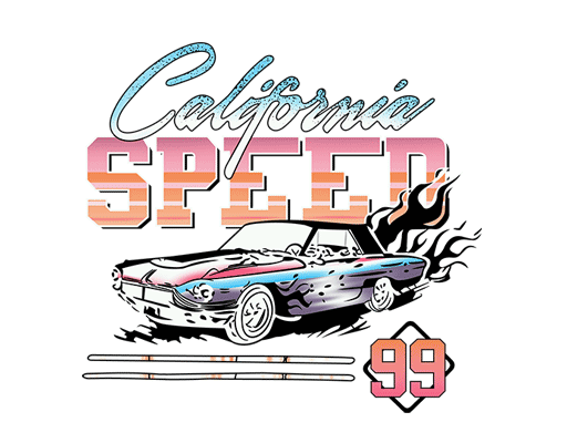 卡通汽车图案手绘汽车手写英文字母图案男装印花素材火焰图案小轿车