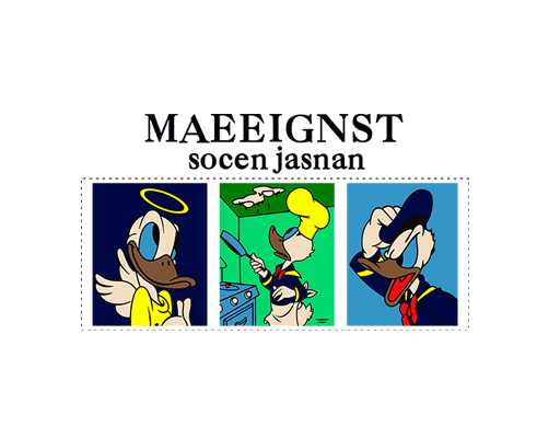 卡通唐老鸭图案手绘鸭子卡通英文字母男装印花素材