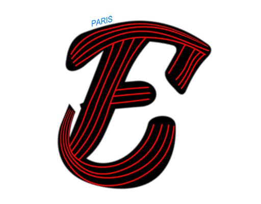 卡通英文字母图案大写字母E男装文字印花素材