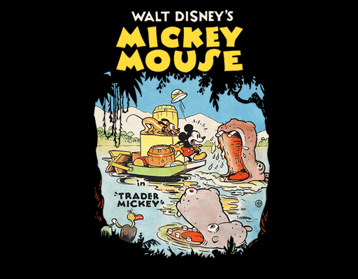 迪士尼卡通图案米老鼠图案男装印花素材米奇图案mickey河马图案插画