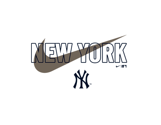 耐克标志图案卡通英文字母图案NY英文字母图案男装印花素材