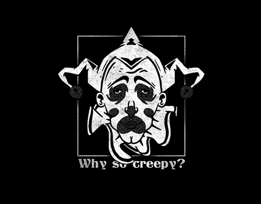 手绘小丑头像卡通人物头像男装印花素材涂鸦卡通图案