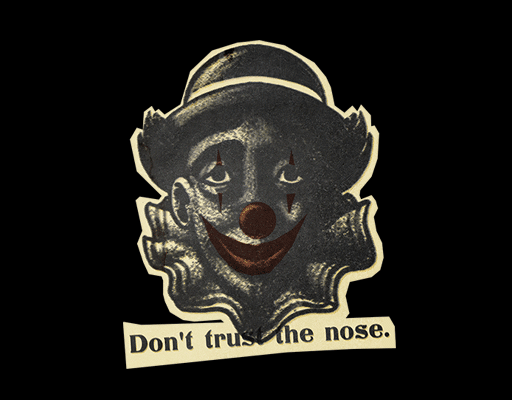 卡通小丑头像卡通人物图案旧报纸图案男装印花素材