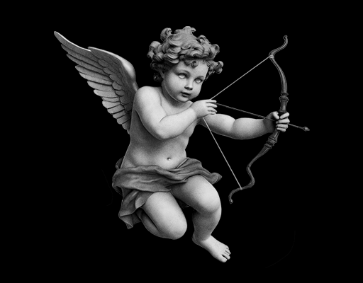 卡通天使图案手绘天使图案丘比特图案男装印花素材卡通小男孩