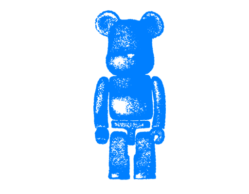 卡通公仔剪影图案男装印花素材马赛克小熊图案