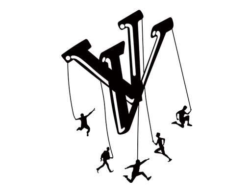 卡通英文字母图案LV英文字母图案男装印花素材人物剪影图案