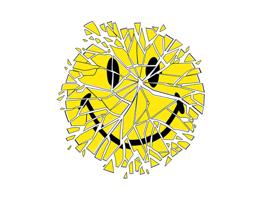 破碎表情图案微笑表情印花素材男装印花素材