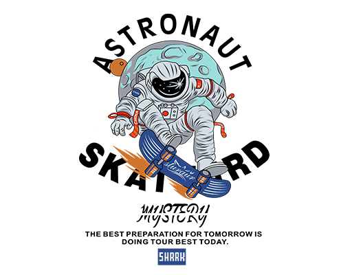 卡通人物图案宇航员图案滑板宇航员星球图案男装印花素材