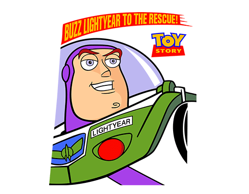 动画片人物图案手绘机器人男装印花素材玩具总动员