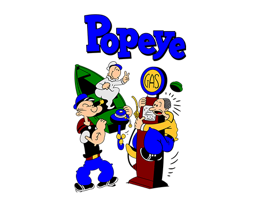 卡通人物图案手绘卡通人大力水手图案男装印花素材动画片图案