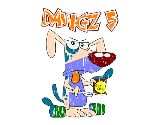 卡通小狗图案手绘狗破碎卡通男装印花素材手绘动物